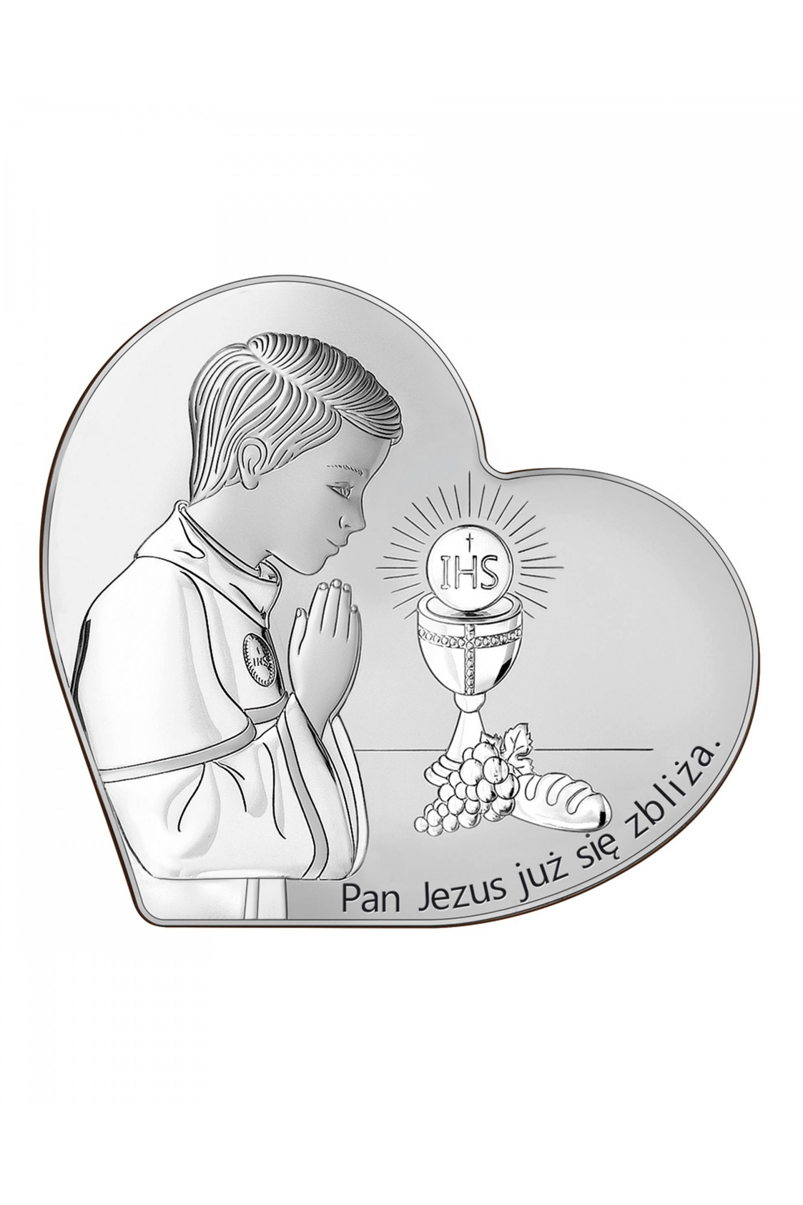 Obrazek na pamiątkę I Komunii Św. z chłopczykiem w 'sercu' - obraz 0