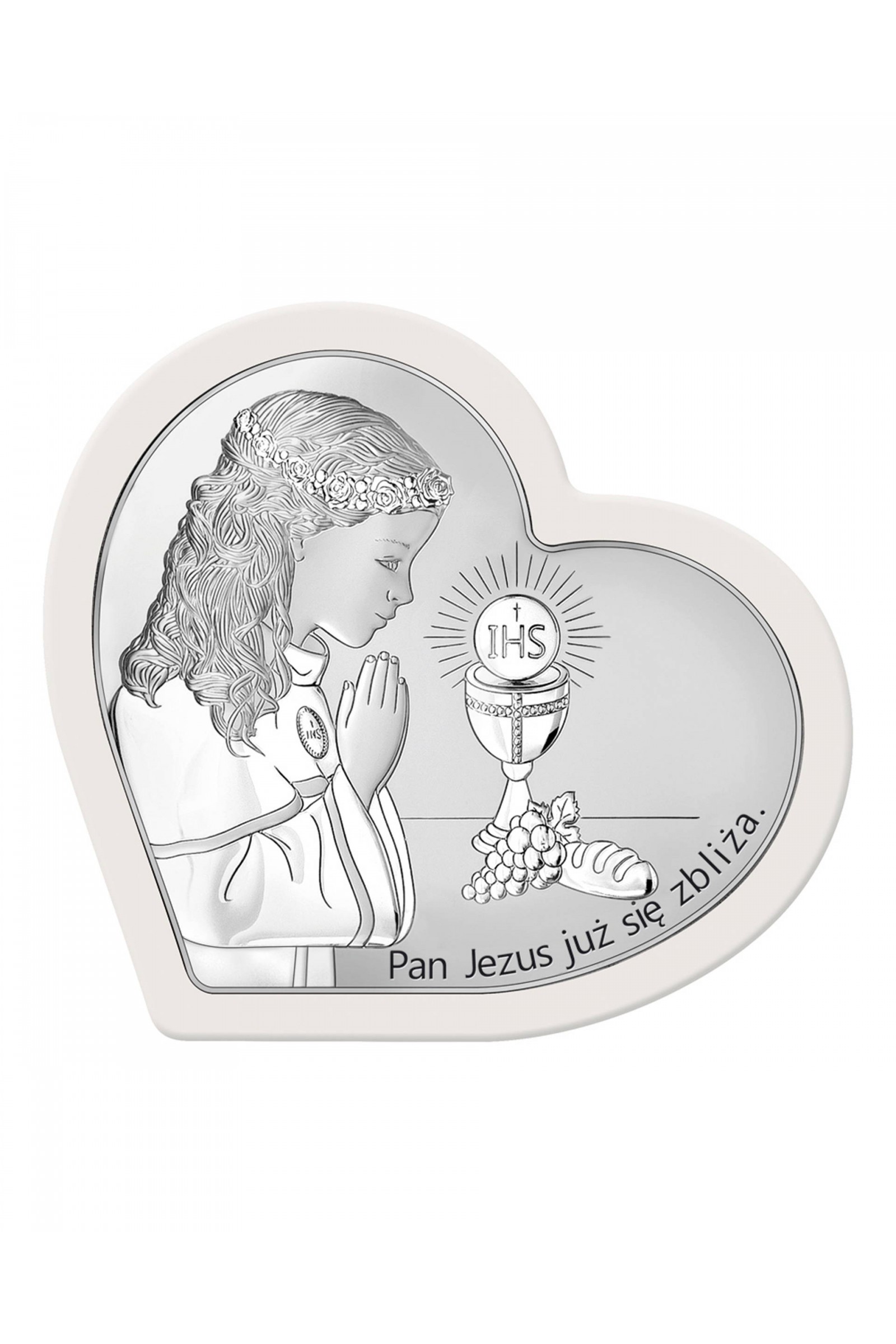 Obrazek na pamiątkę I Komunii Św. z dziewczynką w 'sercu' - obraz 0