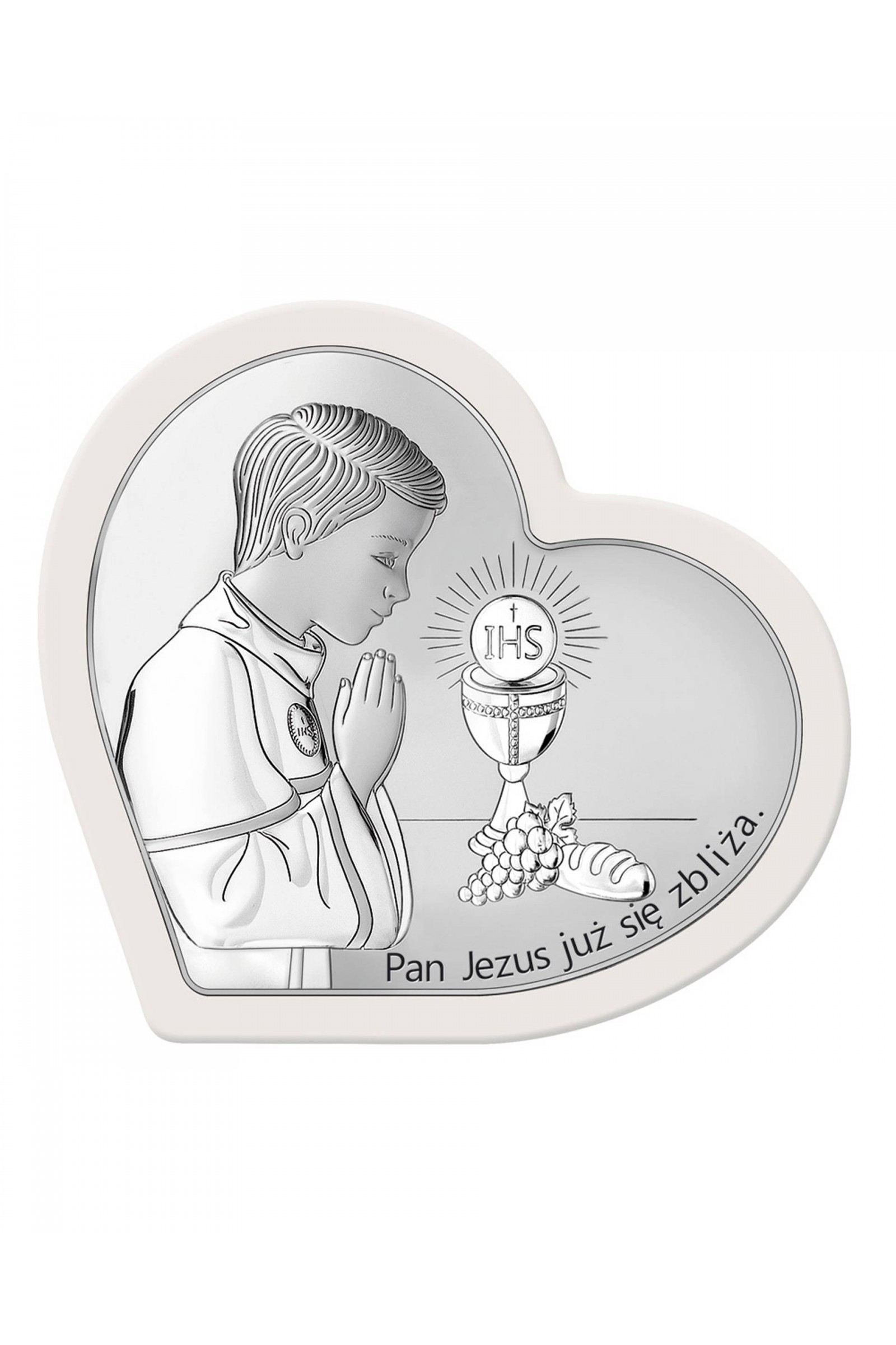 Obrazek na pamiątkę I Komunii Św. z chłopczykiem w 'sercu' - obraz 0