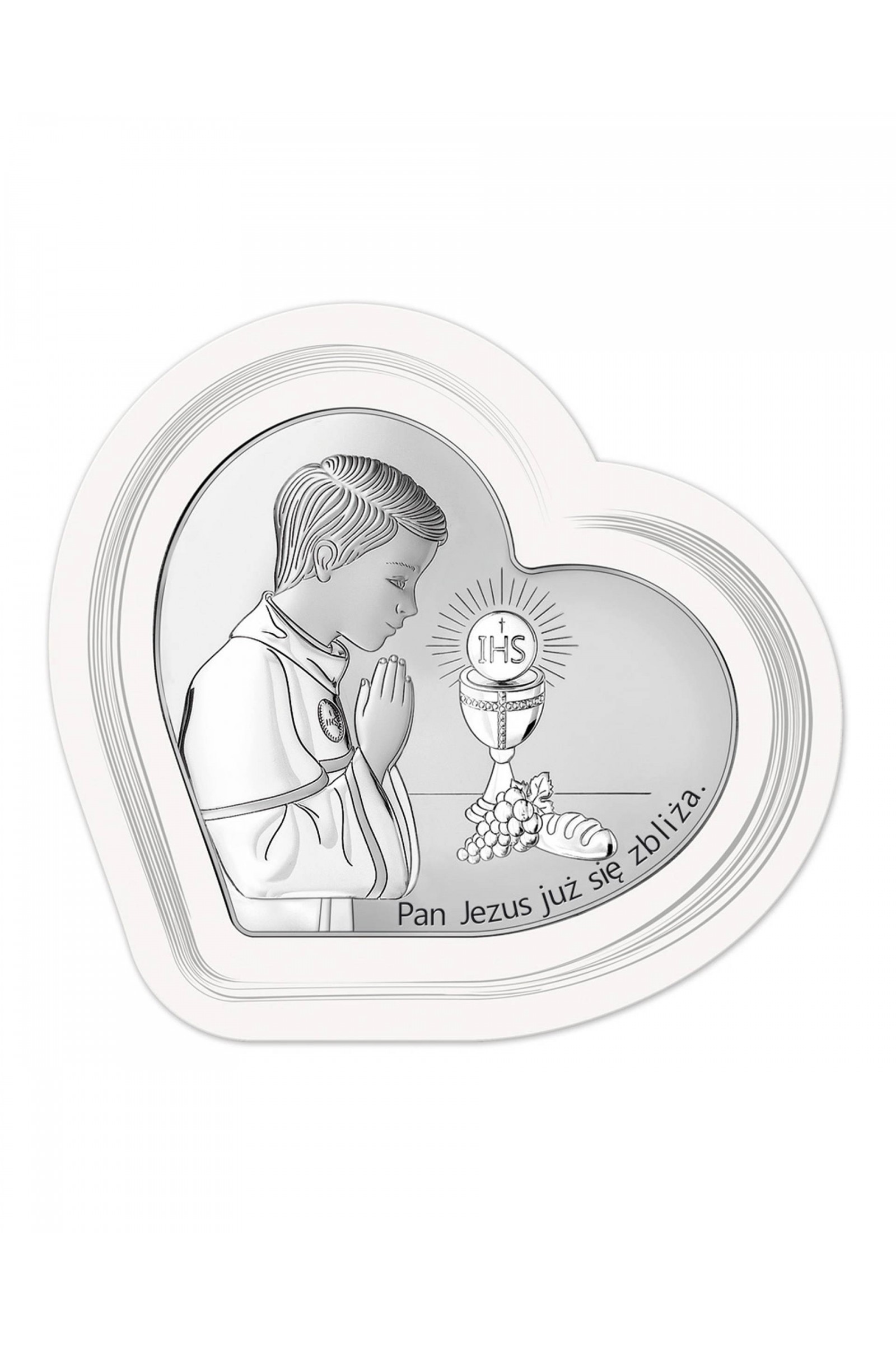 Obrazek na pamiątkę I Komunii Św. z chłopczykiem w 'sercu' - obraz 0