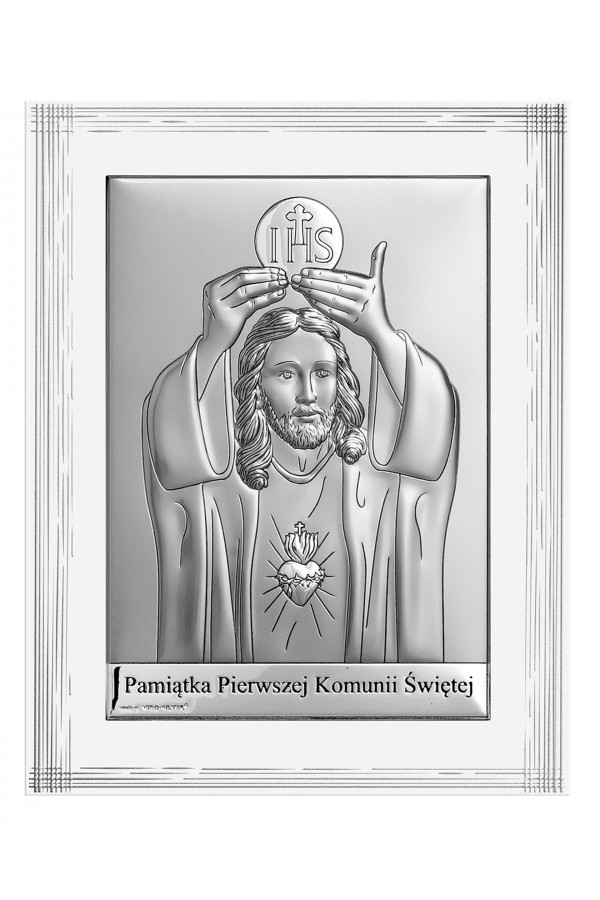 Obrazek na pamiątkę I Komunii Św. z Jezusem, prostokątny