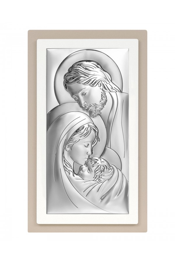 Obrazek z wizerunkiem Św. Rodziny, prostokątny, na podwójnym drewnie