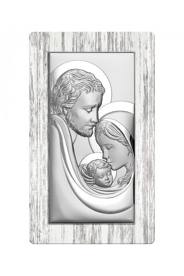 Obrazek z wizerunkiem Św. Rodziny, prostokątny, na drewnie