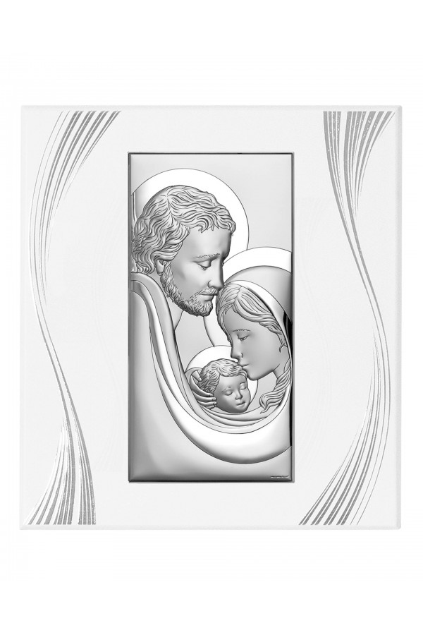 Obrazek z wizerunkiem Św. Rodziny z cytatem na białym panelu