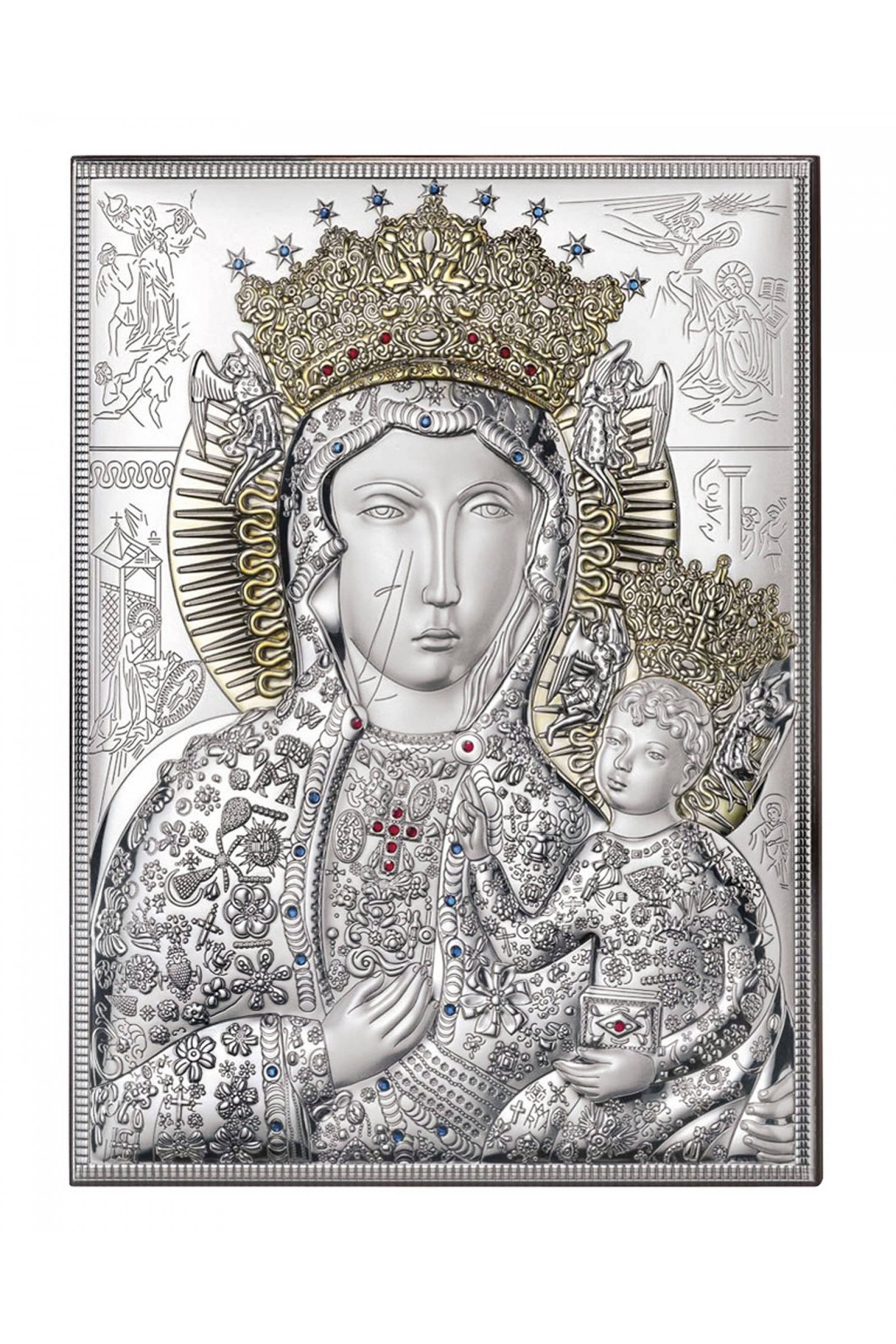 Obrazek z wizerunkiem Matki Bożej Częstochowskiej w koronie - obraz 0