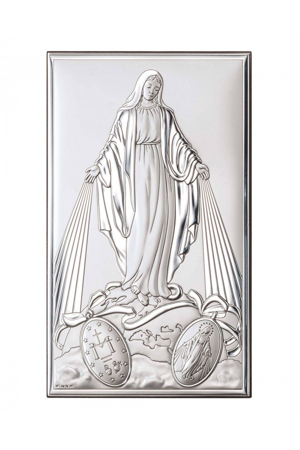 Obrazek z wizerunkiem Matki Bożej z cudownym medalikiem, prostokątny