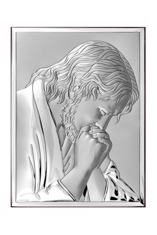 Obrazek z Jezusem frasobliwym, prostokątny