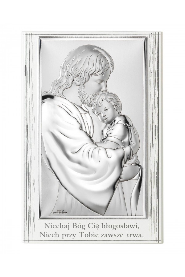 Obrazek z Jezusem tulącym dziecko, prostokątny