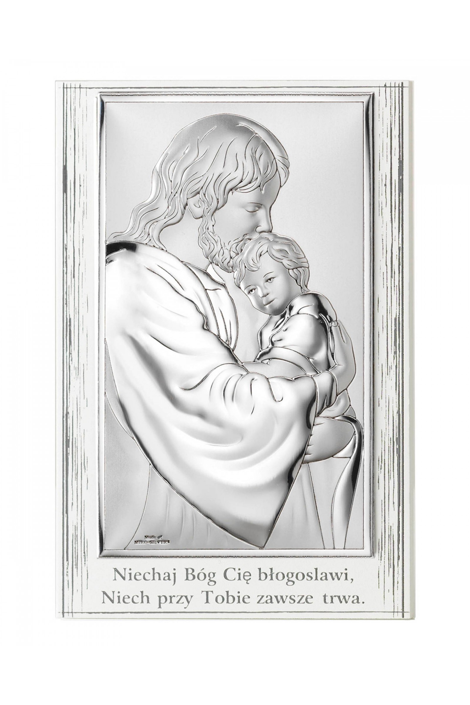 Obrazek z Jezusem tulącym dziecko, prostokątny - obraz 0