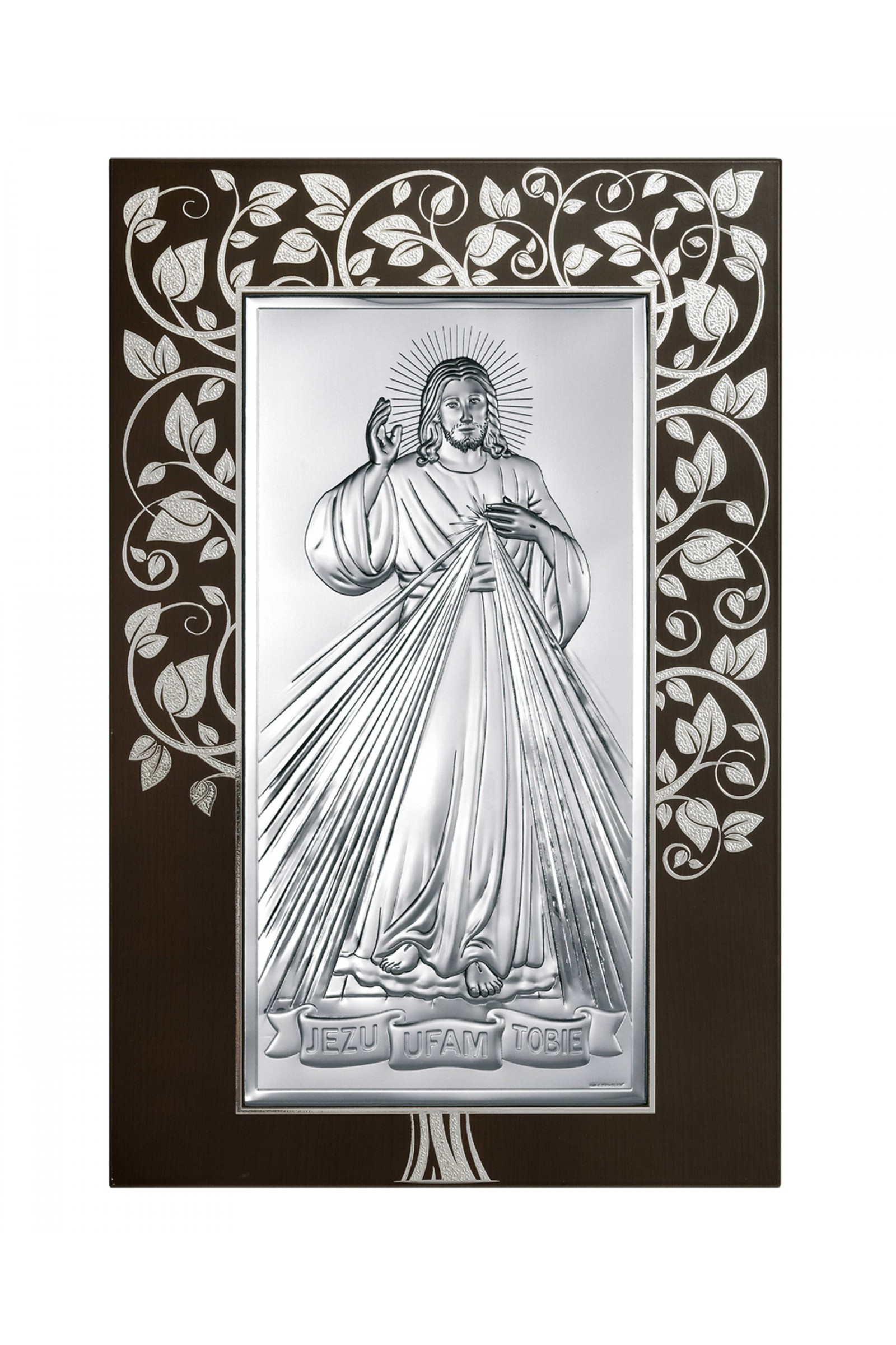 Obrazek z wizerunkiem Św. Rodziny, prostokątny na brązowym panelu - obraz 0