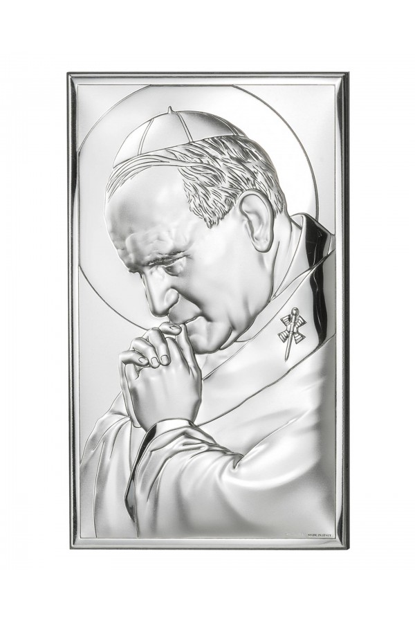 Obrazek z wizerunkiem papieża Jana Pawła II, prostokątny