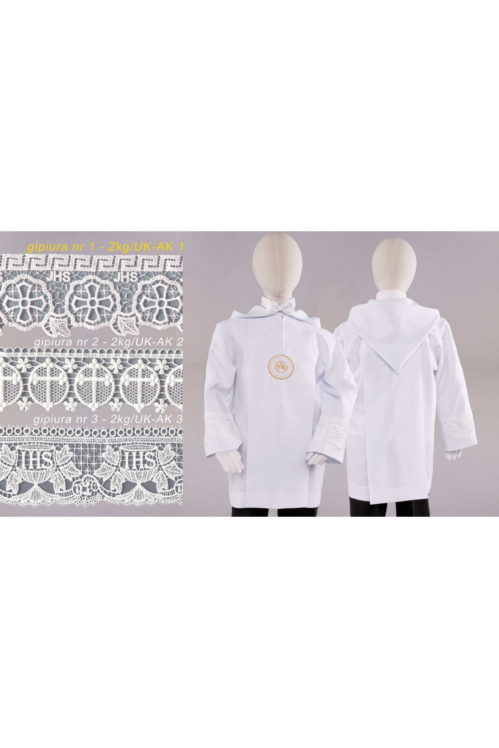 Alba komunijna z gipiurą 2kg/AK1 - krótka - obraz 4