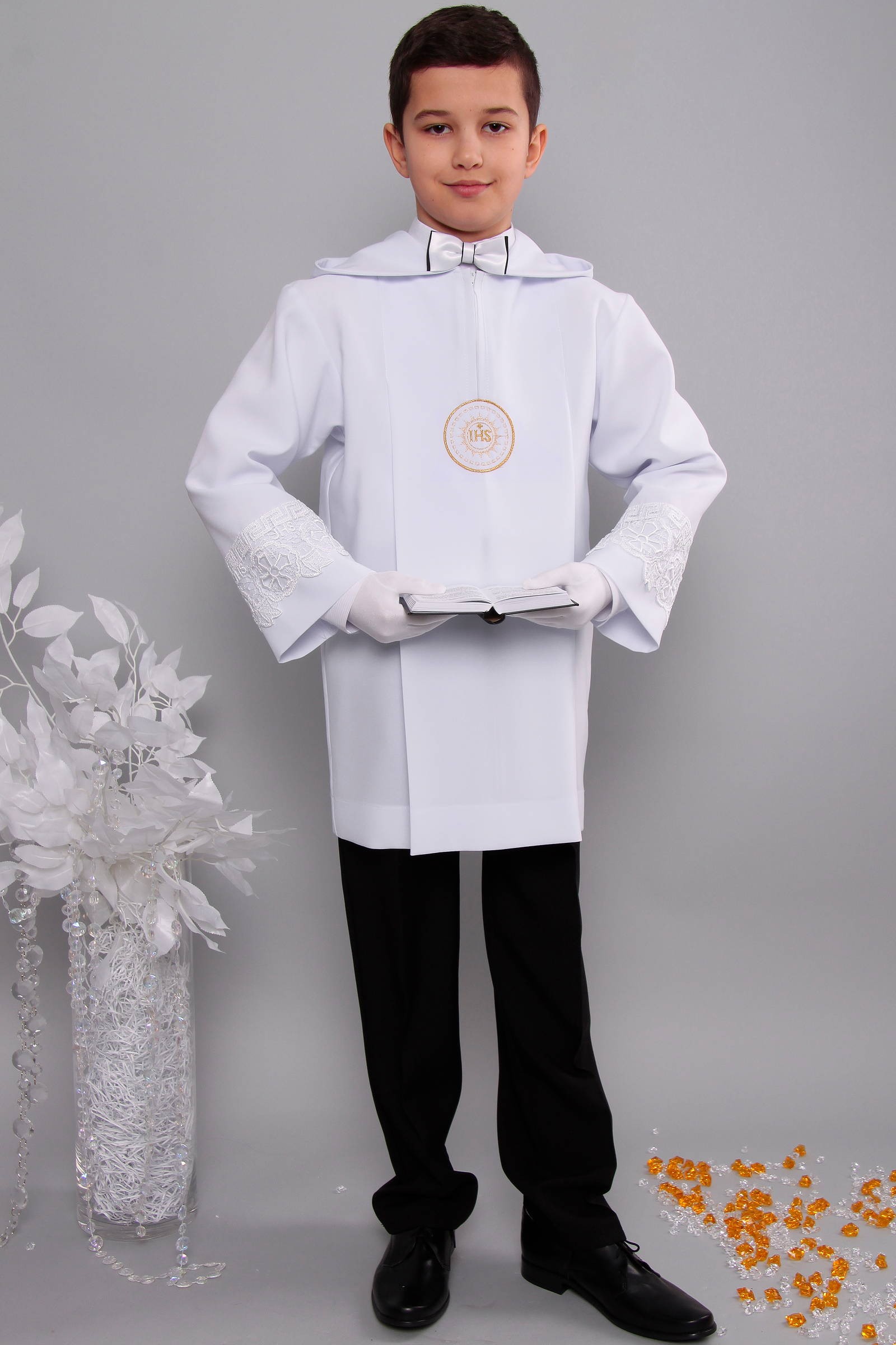 Alba komunijna z gipiurą 2kg/AK1 - krótka - obraz 1