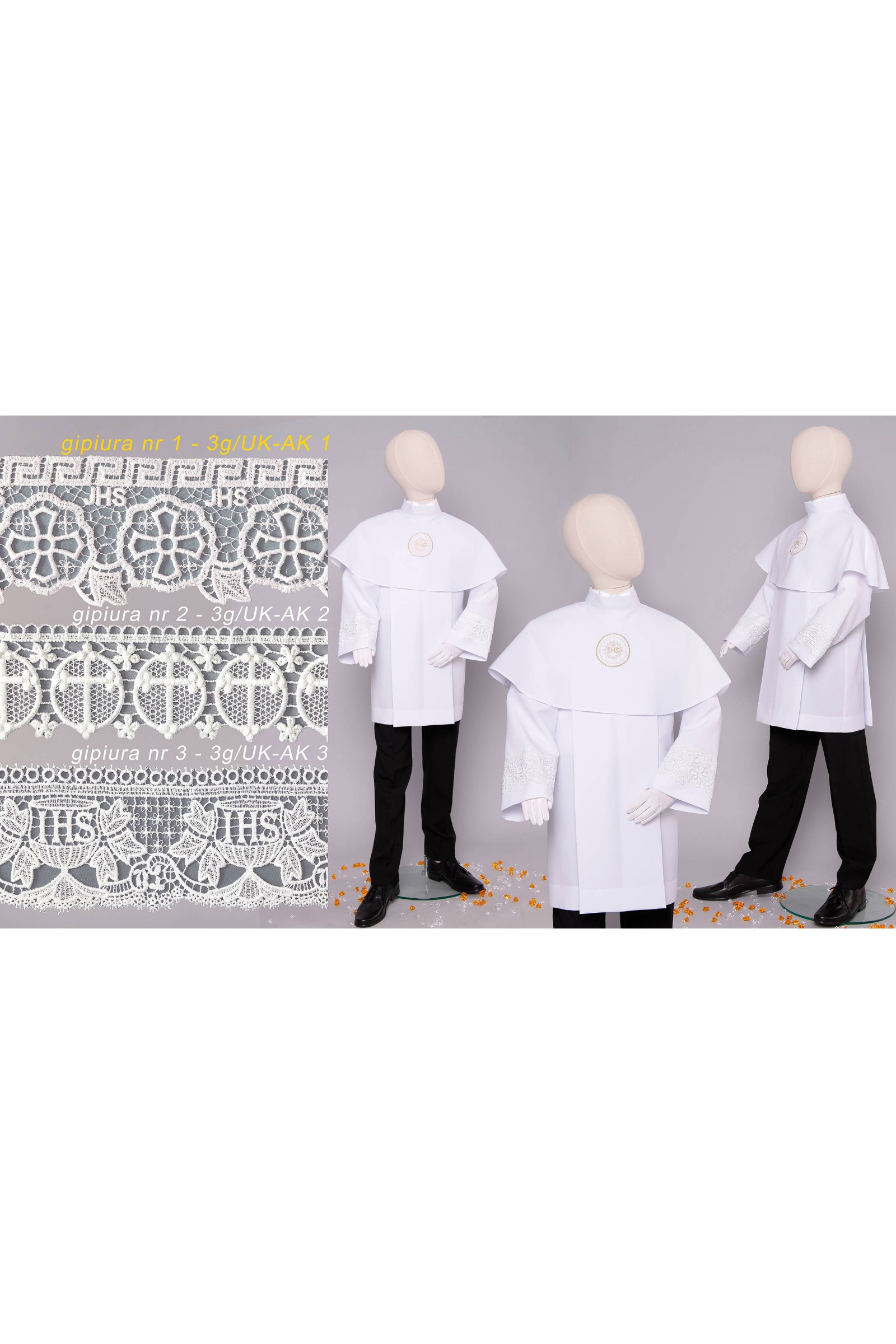 Alba komunijna z gipiurą 3g/AK1 - krótka - obraz 3