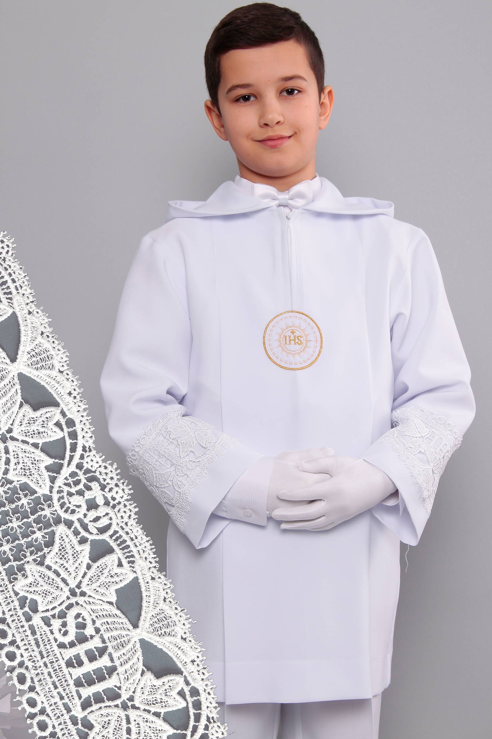 Alba komunijna z gipiurą 2kg/AK3 - krótka - obraz 0