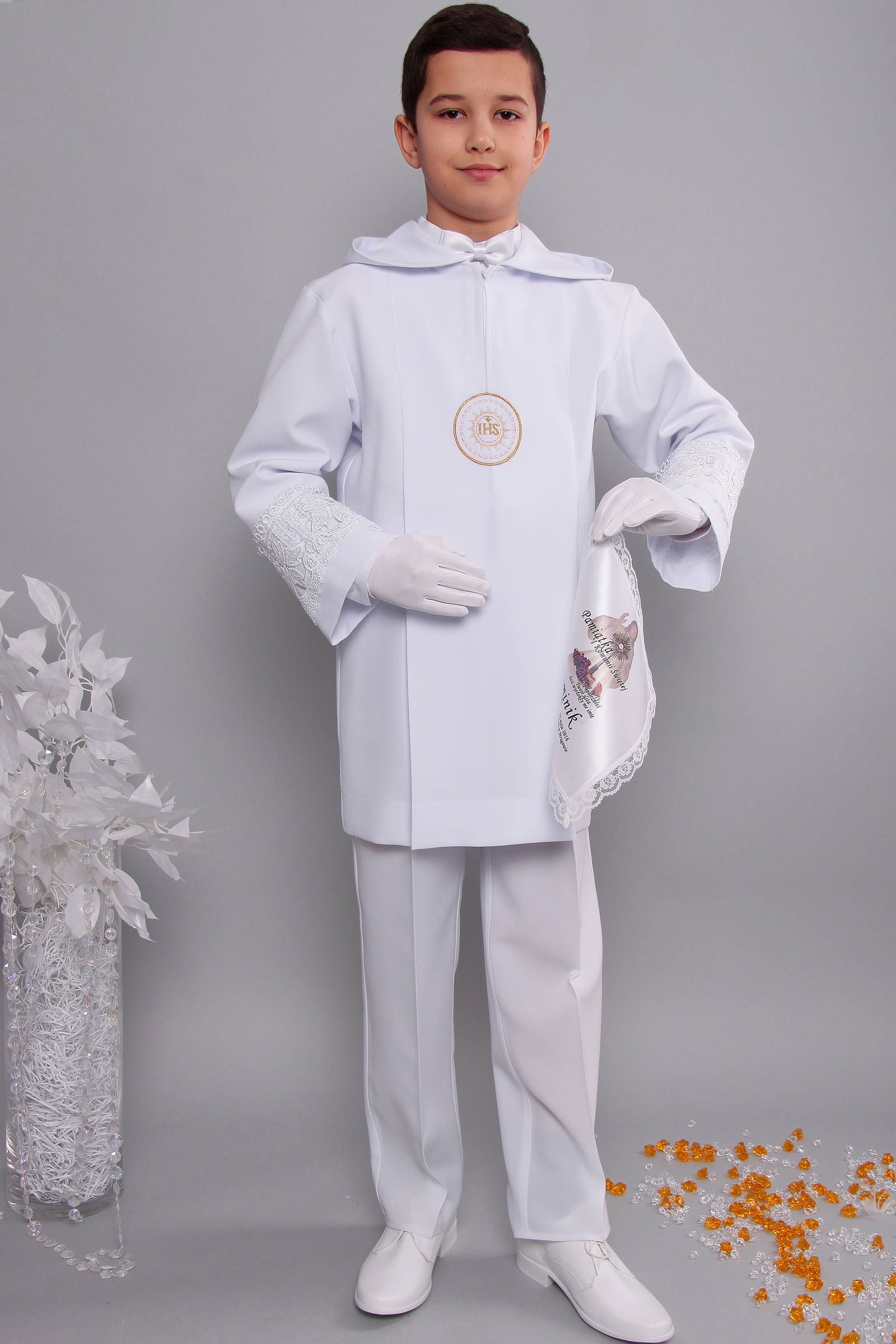 Alba komunijna z gipiurą 2kg/AK3 - krótka - obraz 1