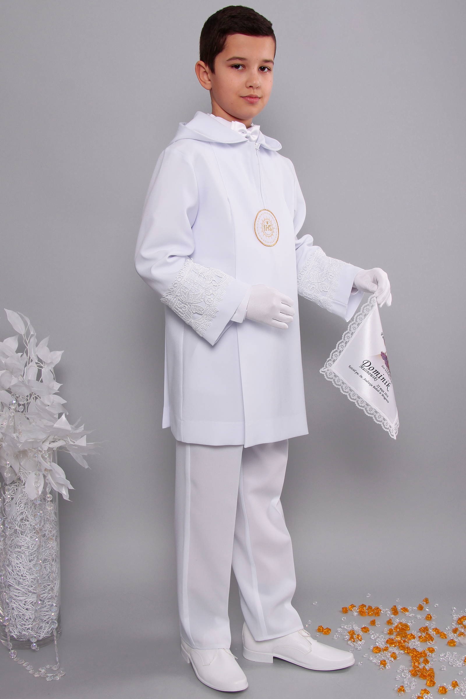 Alba komunijna z gipiurą 2kg/AK3 - krótka - obraz 2