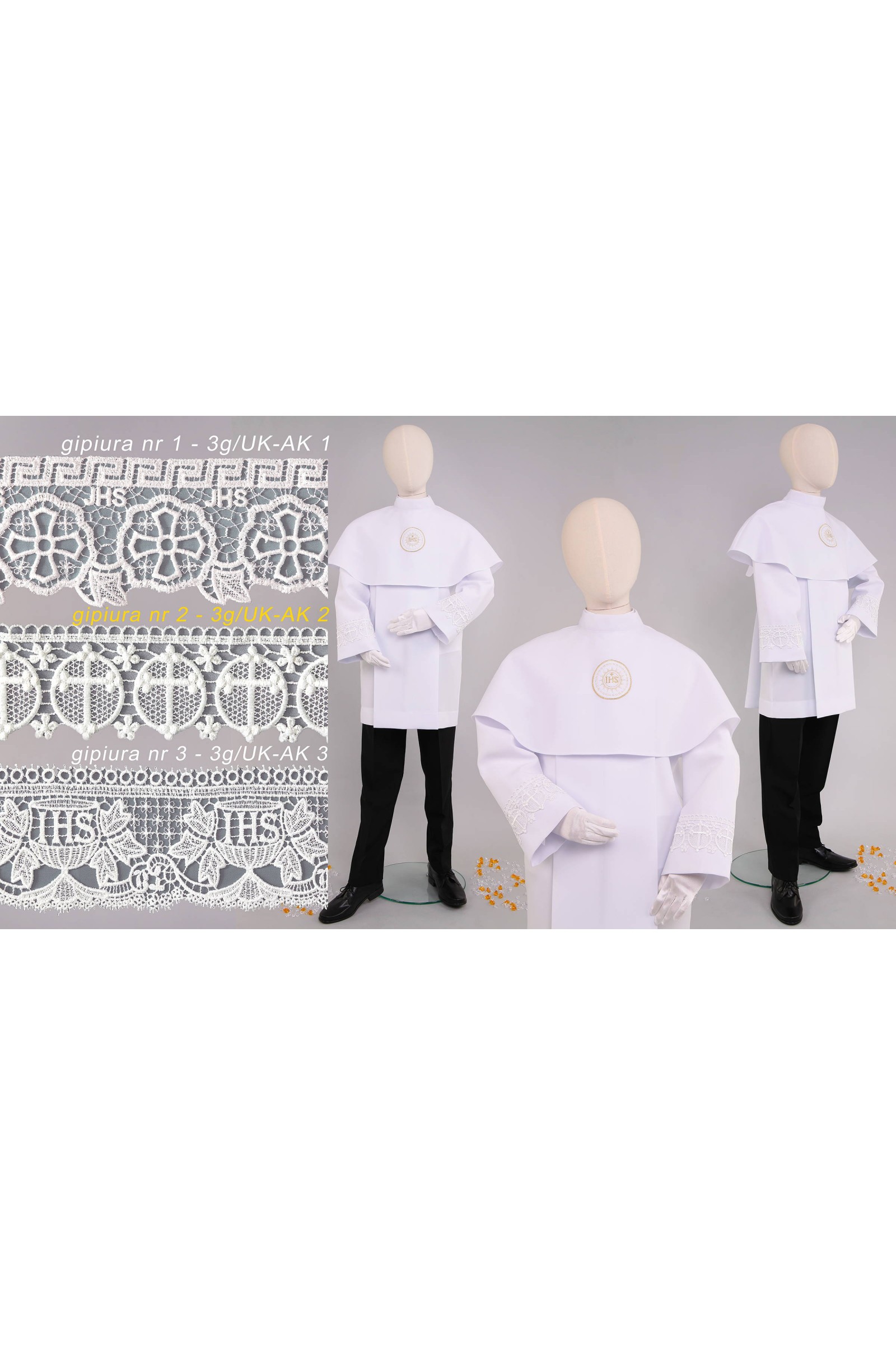 Alba komunijna z gipiurą 3g/AK2 - krótka - obraz 3