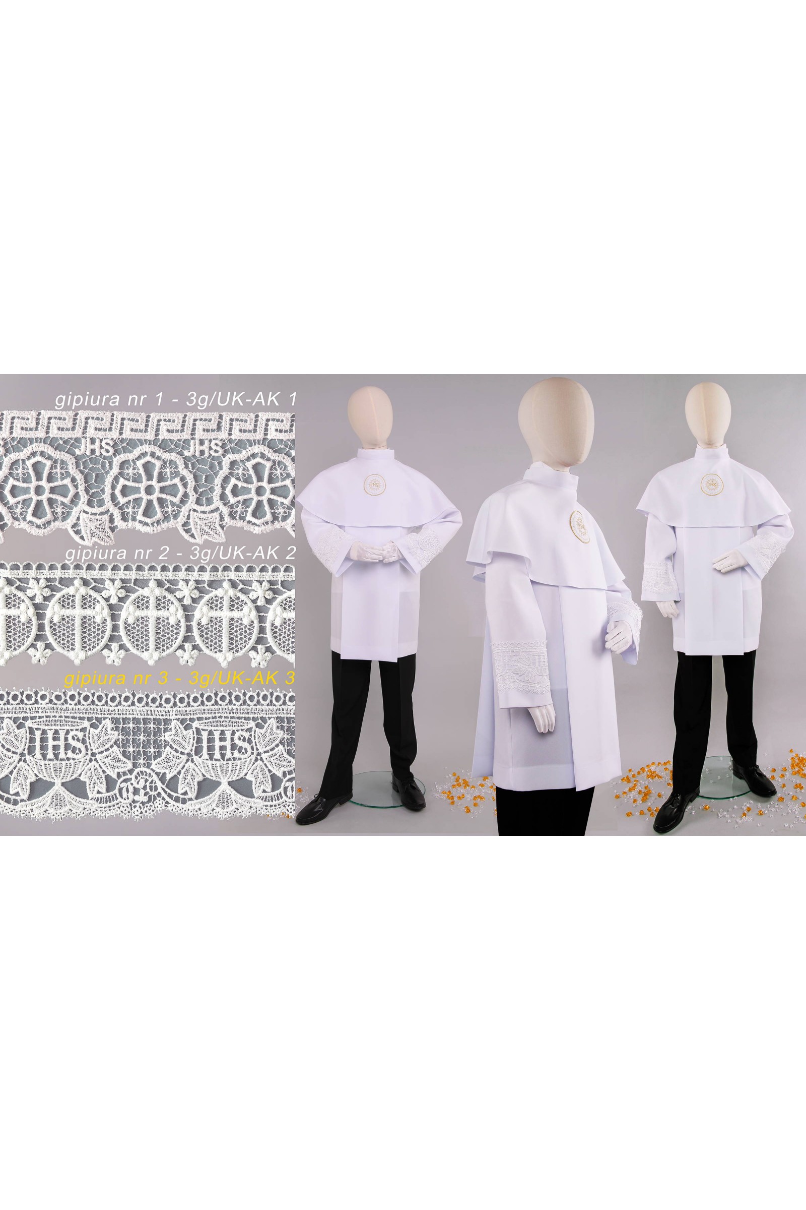 Alba komunijna z gipiurą 3g/AK3 - krótka - obraz 3