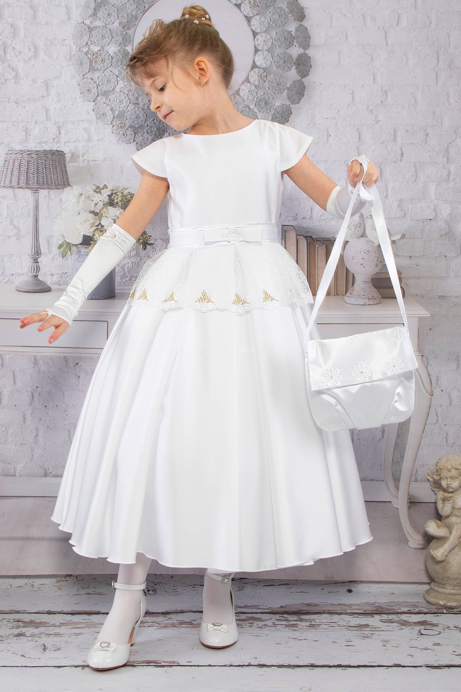 Elegancka sukienka komunijna T9/EL - obraz 0