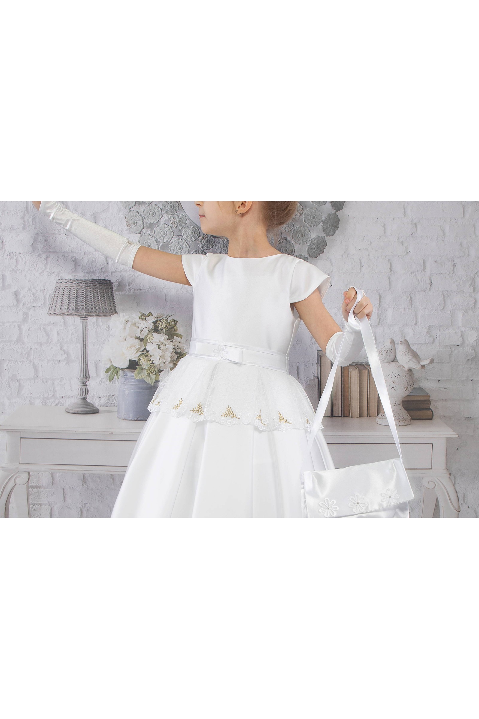 Elegancka sukienka komunijna T9/EL - obraz 1