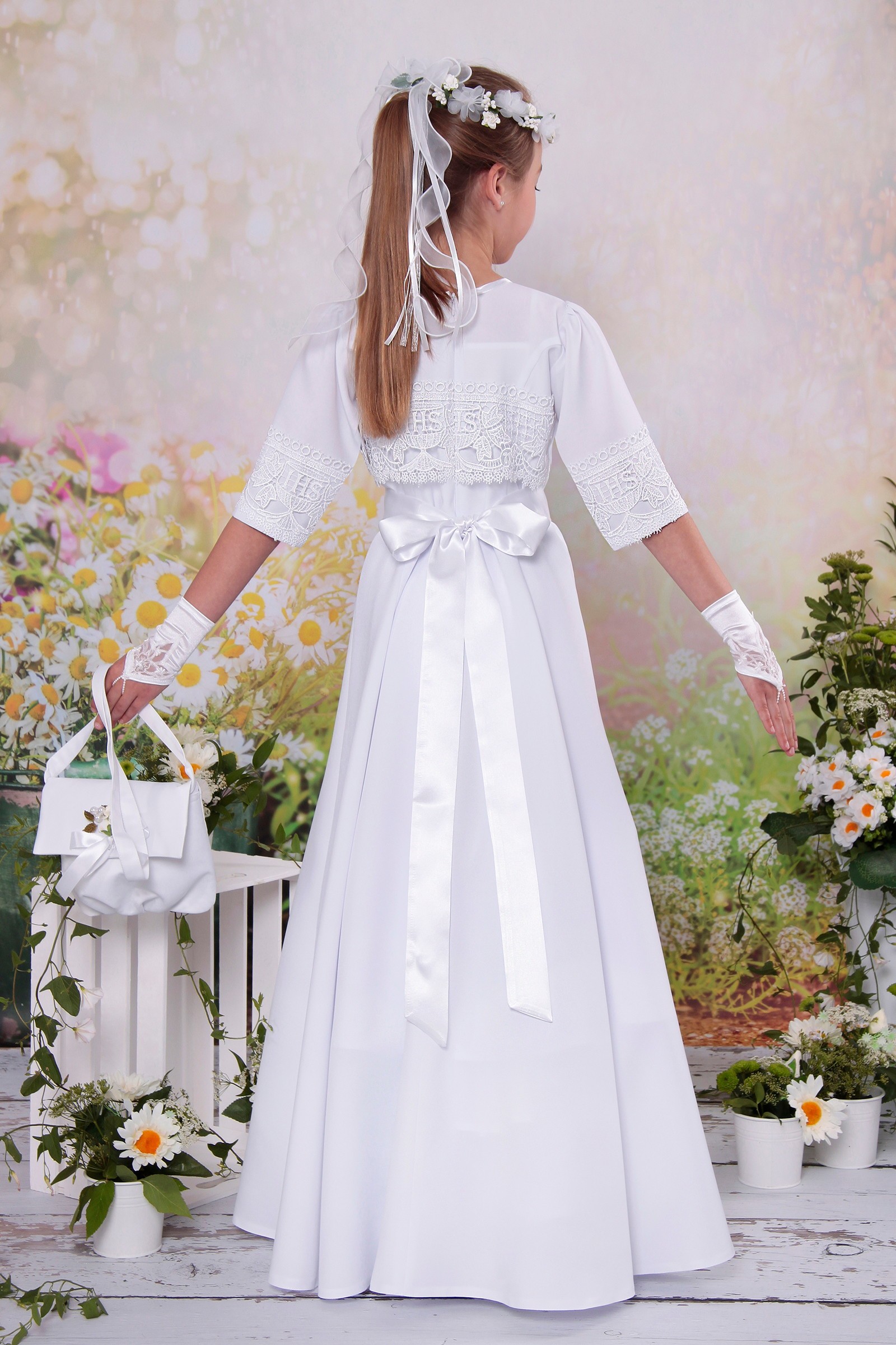 Sukienka komunijna taliowana 2/ST - obraz 2