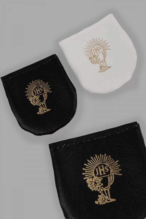 Etui komunijne na różaniec z eko skóry - na rzep