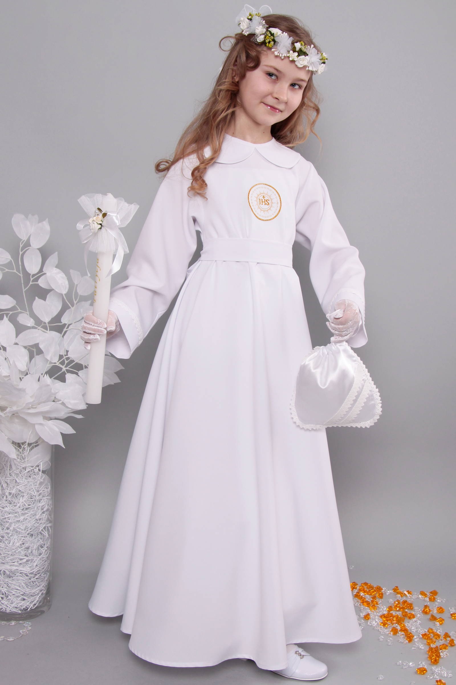 Alba komunijna 7/RS - sukieneczkowa - niestandardowy - obraz 2