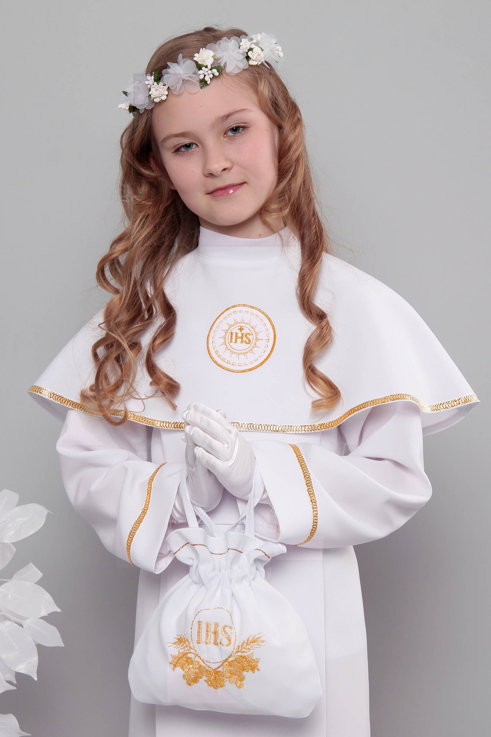 Alba komunijna 1a/KK - z karczkiem i kontrafałdą - niestandardowy - obraz 0