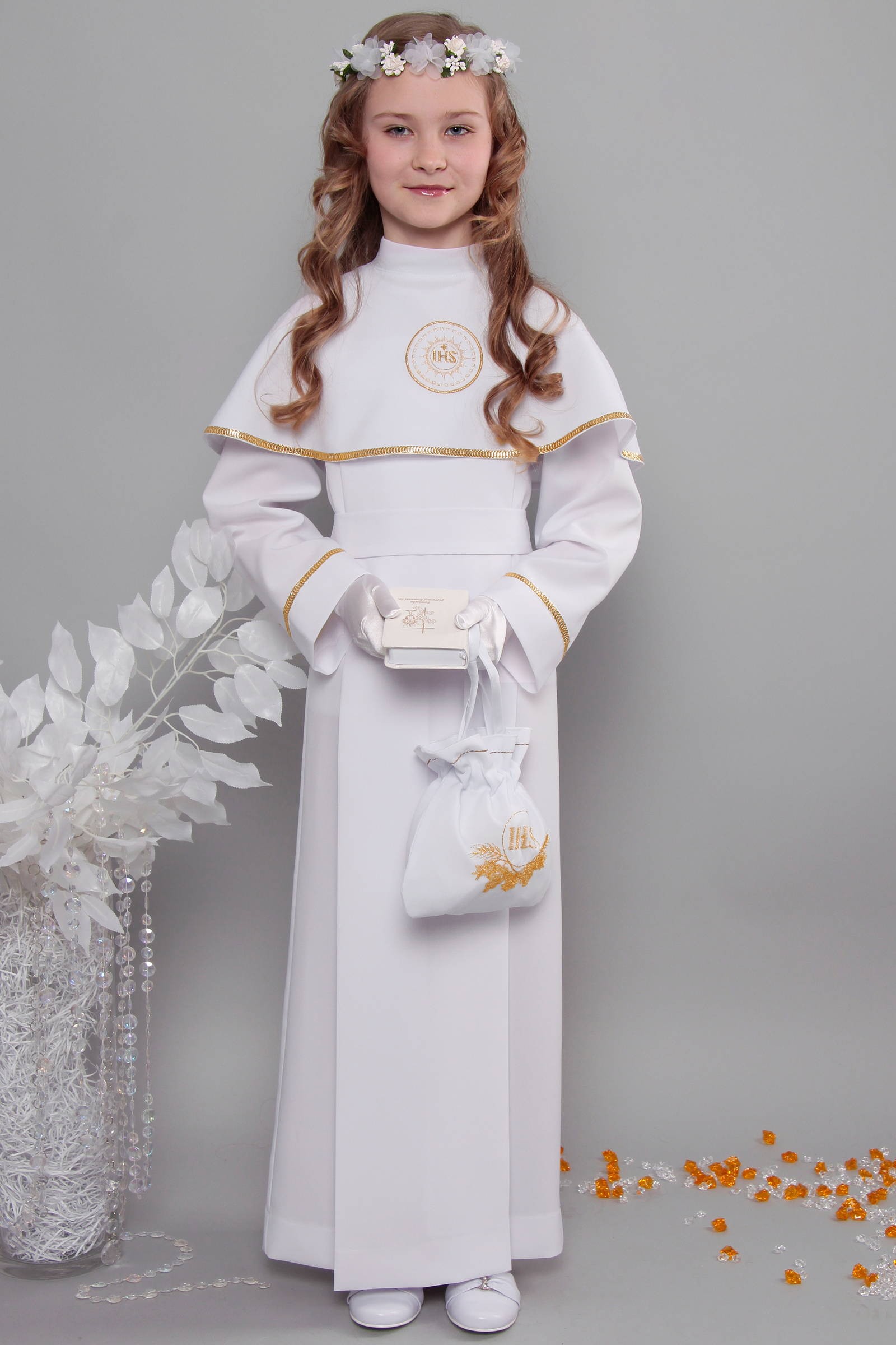 Alba komunijna 1a/KK - z karczkiem i kontrafałdą - niestandardowy - obraz 3