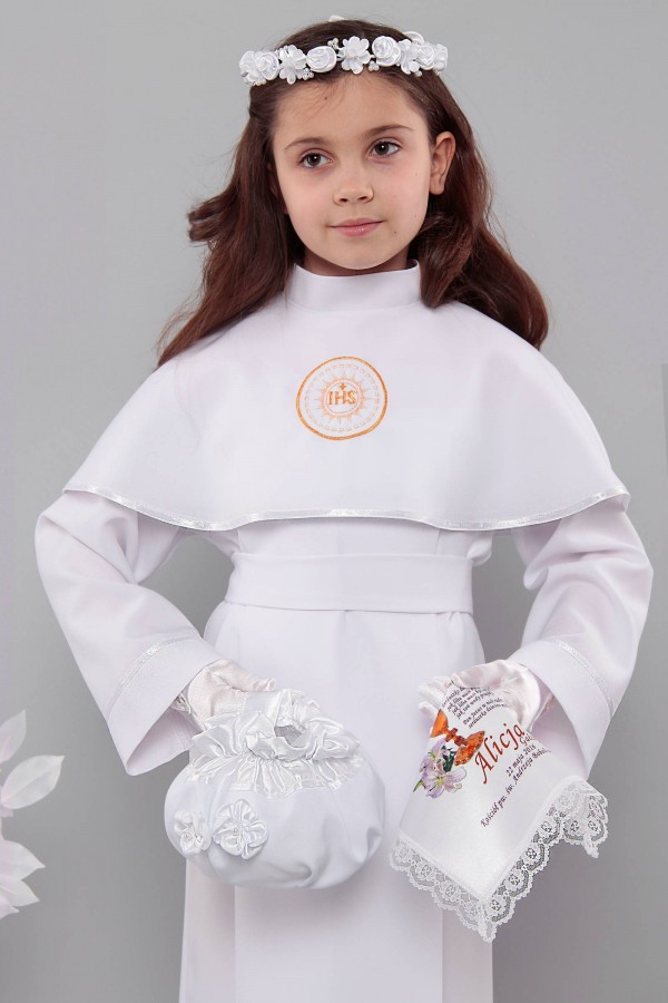 Alba komunijna 2a/KK - z karczkiem i kontrafałdą - niestandardowy