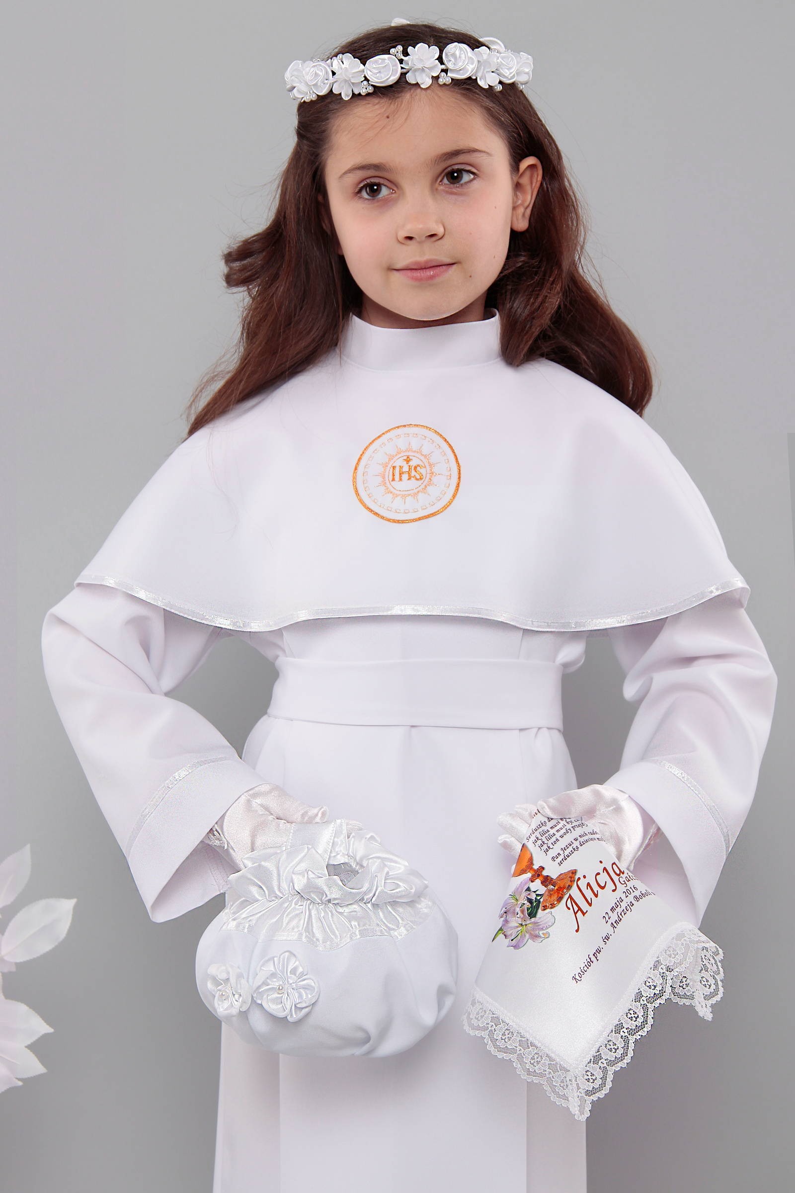 Alba komunijna 2a/KK - z karczkiem i kontrafałdą - niestandardowy - obraz 0