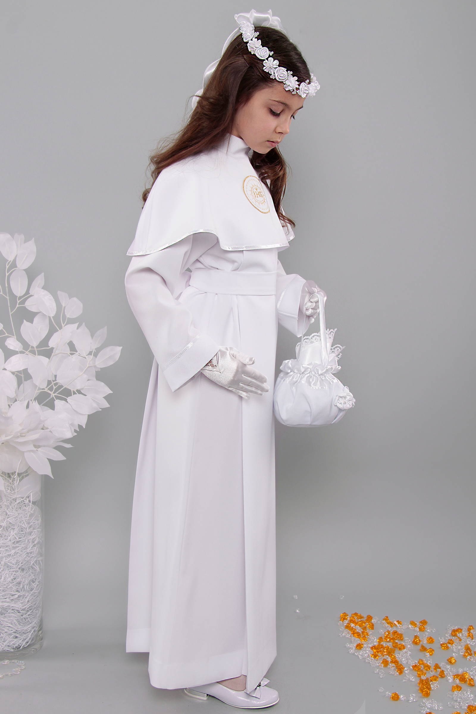 Alba komunijna 2a/KK - z karczkiem i kontrafałdą - niestandardowy - obraz 3