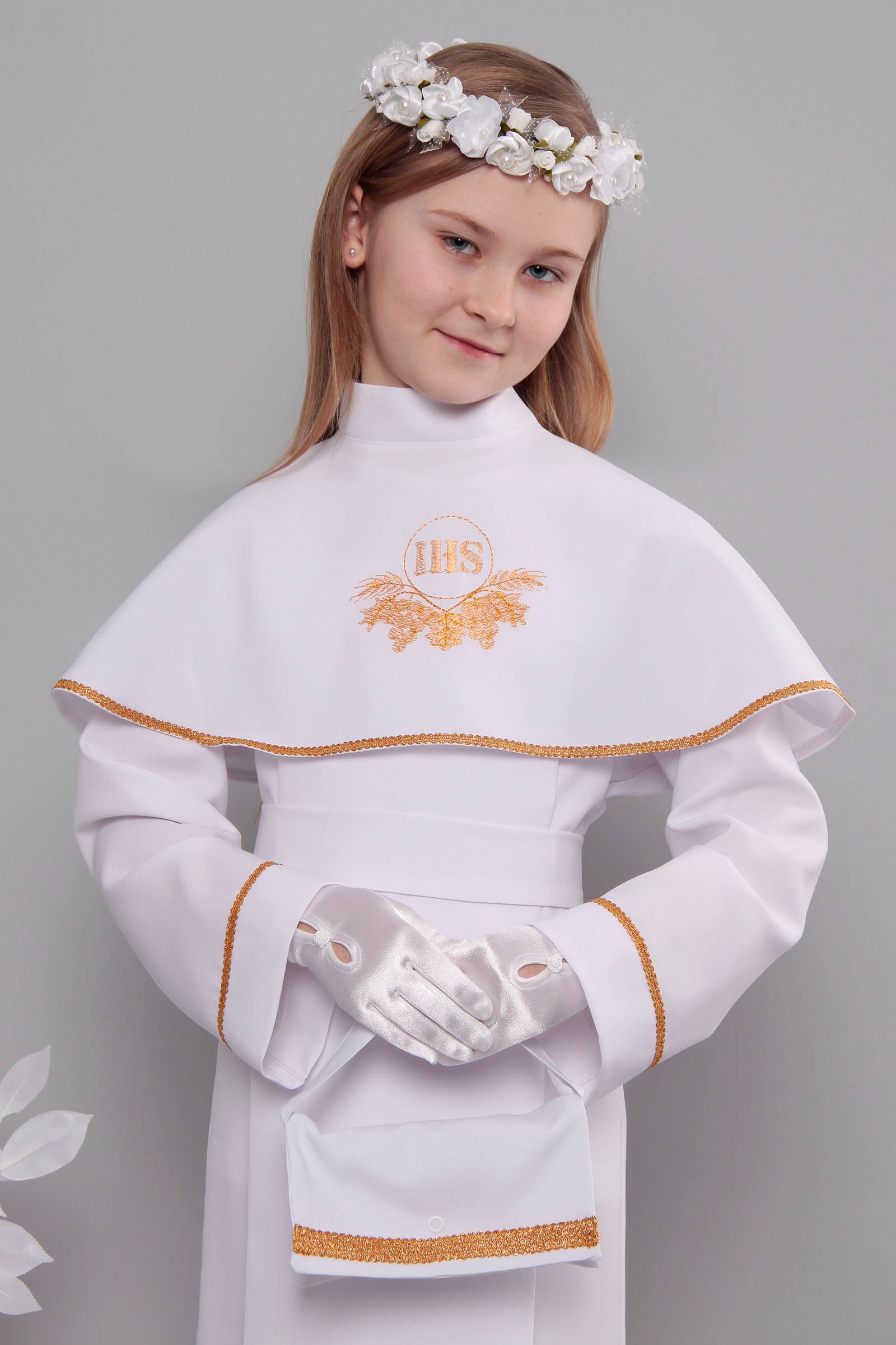 Alba komunijna 5a/KK - z karczkiem i kontrafałdą - niestandardowy - obraz 0