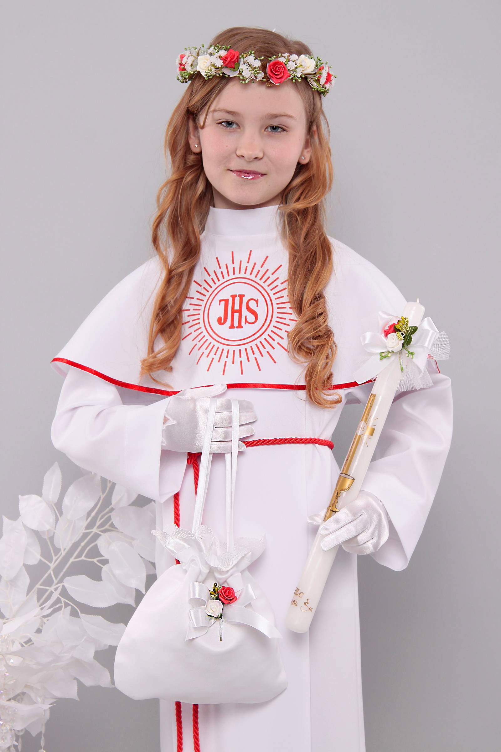 Alba komunijna 8/KK - z karczkiem i kontrafałdą - niestandardowy - obraz 0