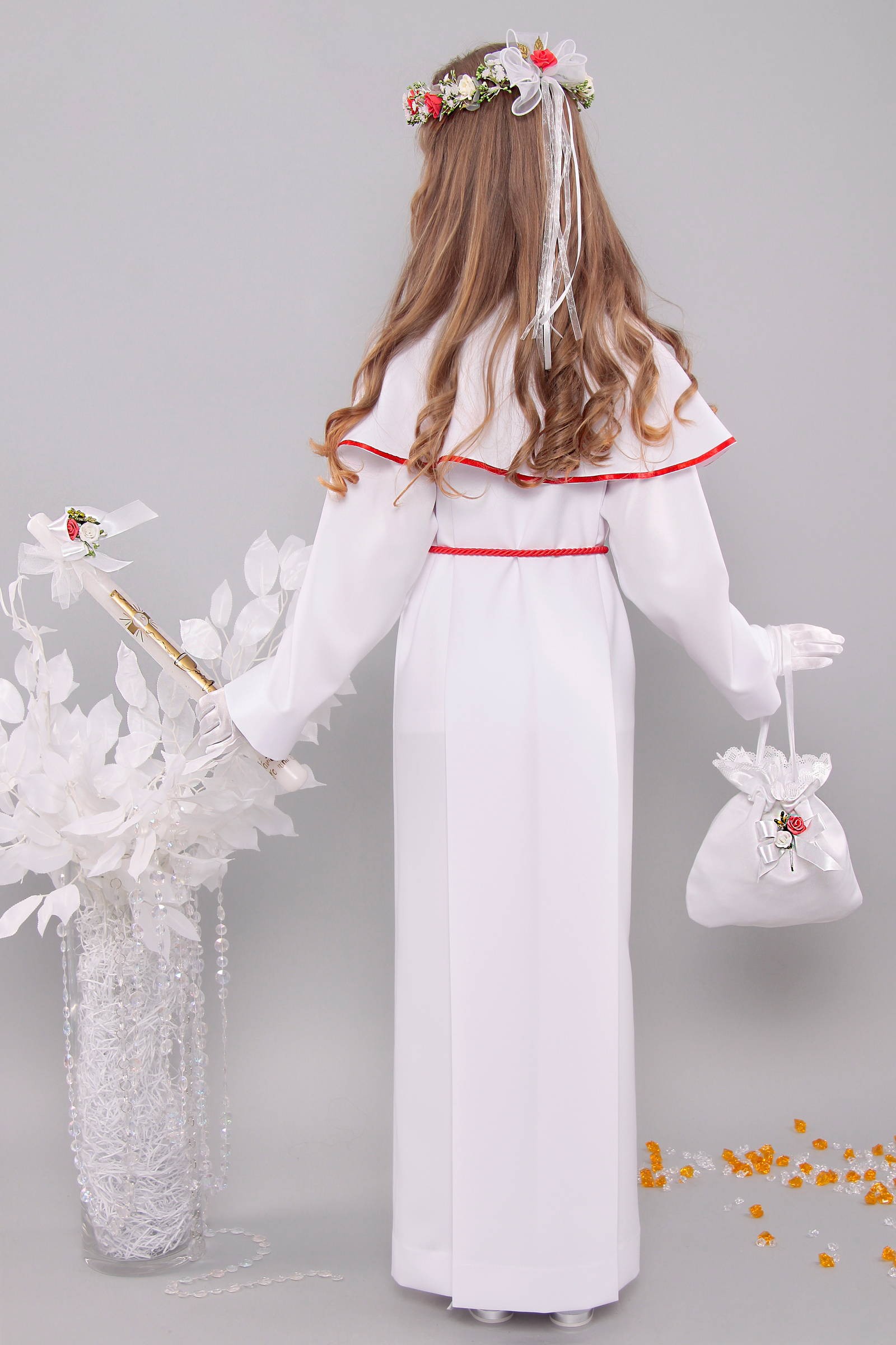 Alba komunijna 8/KK - z karczkiem i kontrafałdą - niestandardowy - obraz 4