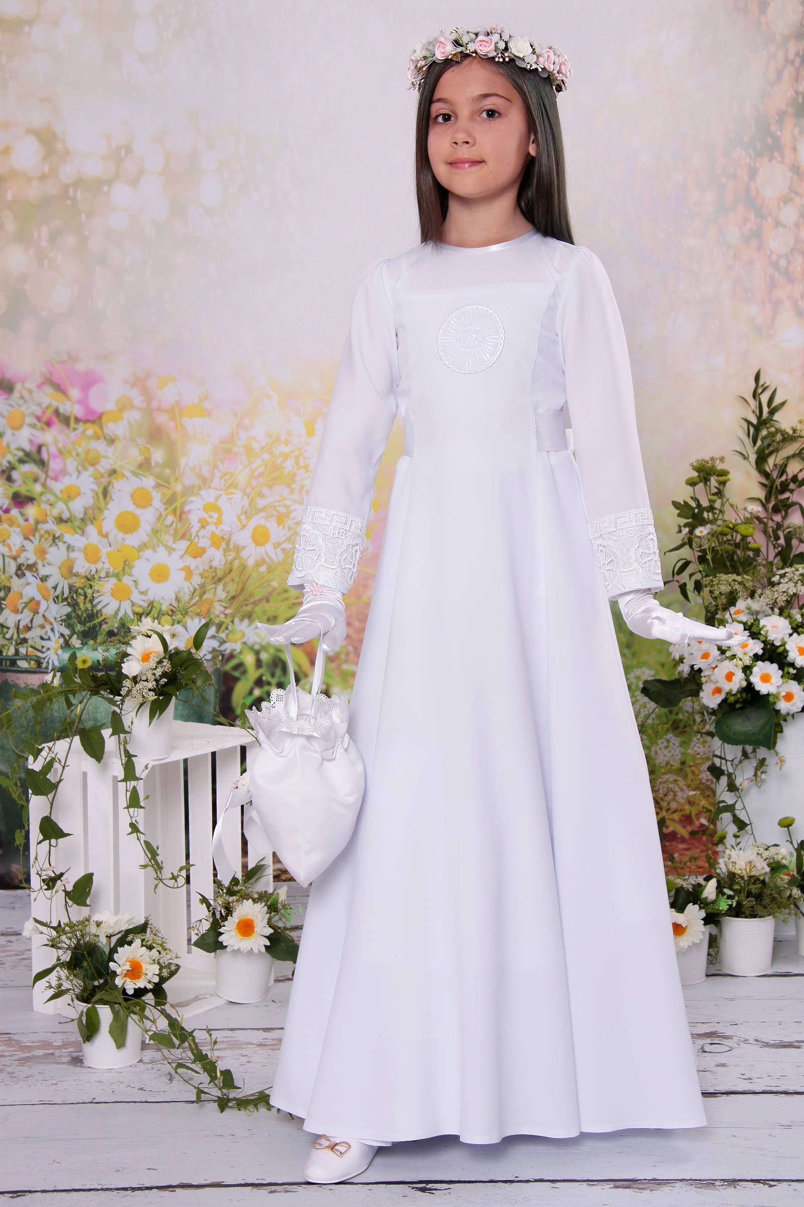 Sukienka komunijna taliowana 1/ST - obraz 3