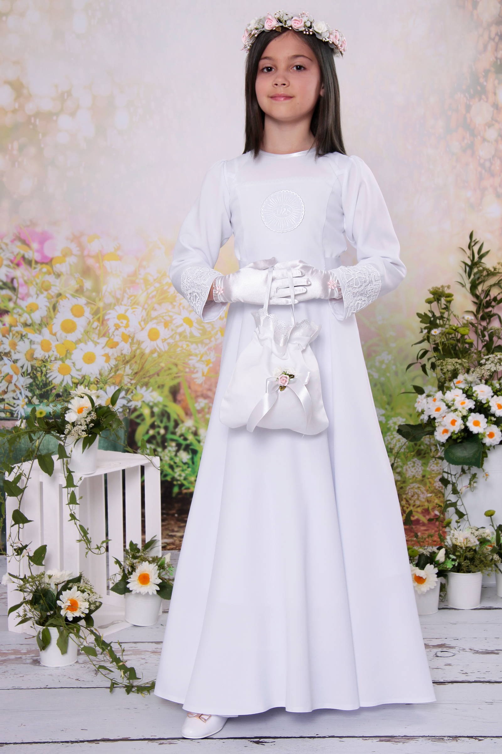 Sukienka komunijna taliowana 1/ST - obraz 4