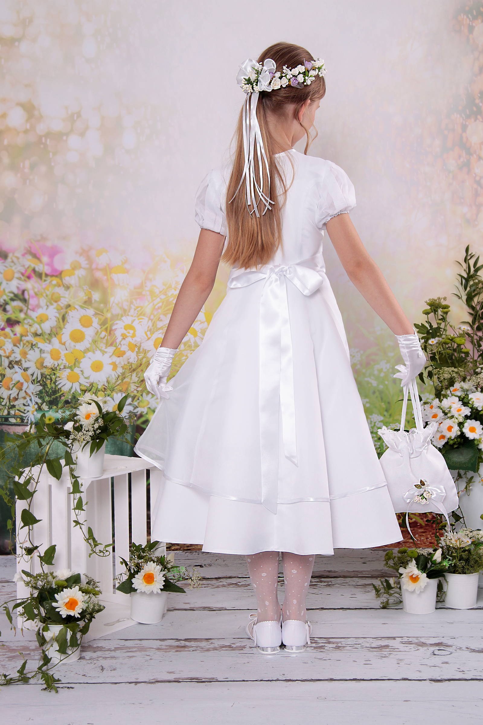 Sukienka komunijna taliowana 5/ST - obraz 6