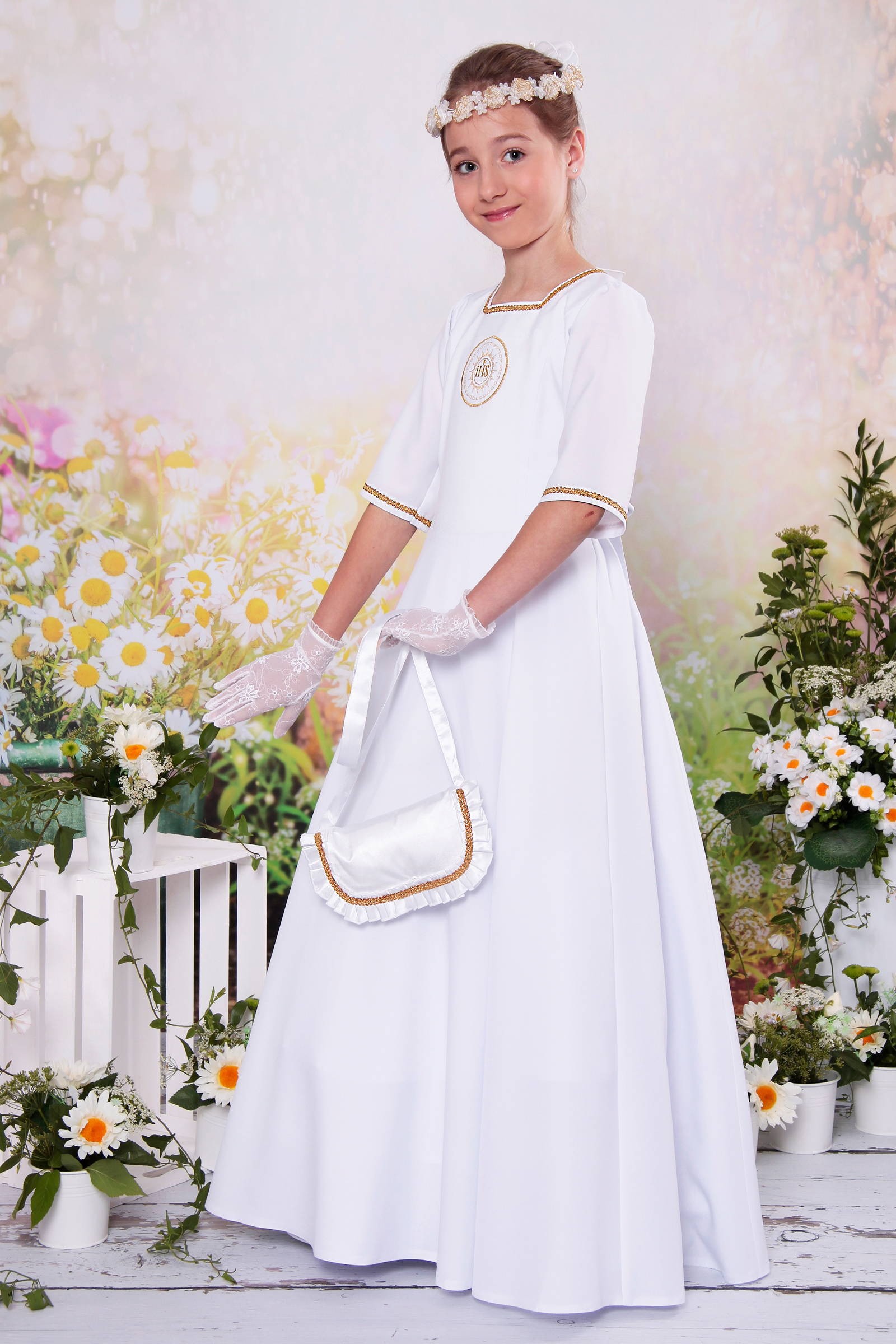 Sukienka komunijna taliowana 3/ST - obraz 3