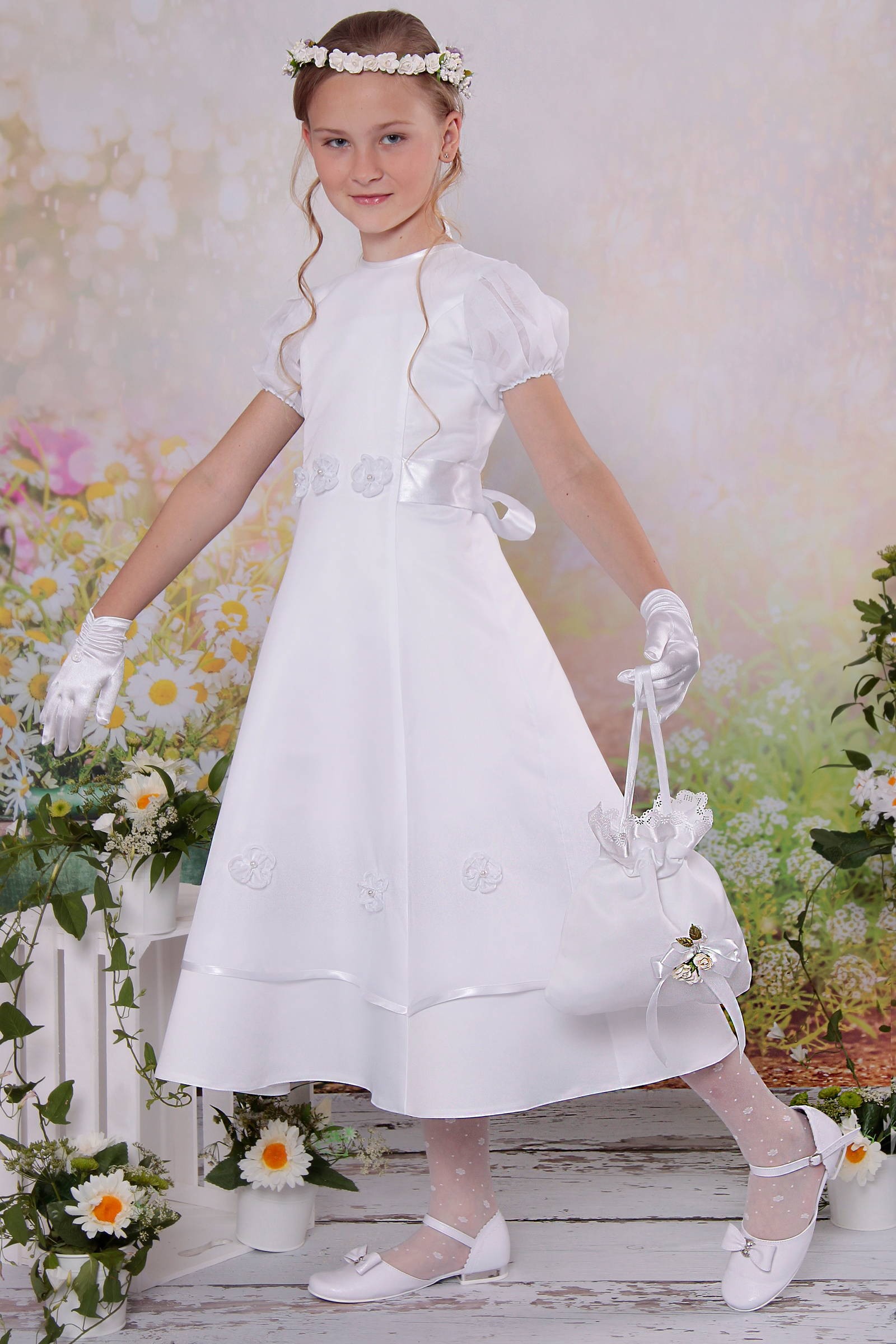 Sukienka komunijna taliowana 5/ST - obraz 5