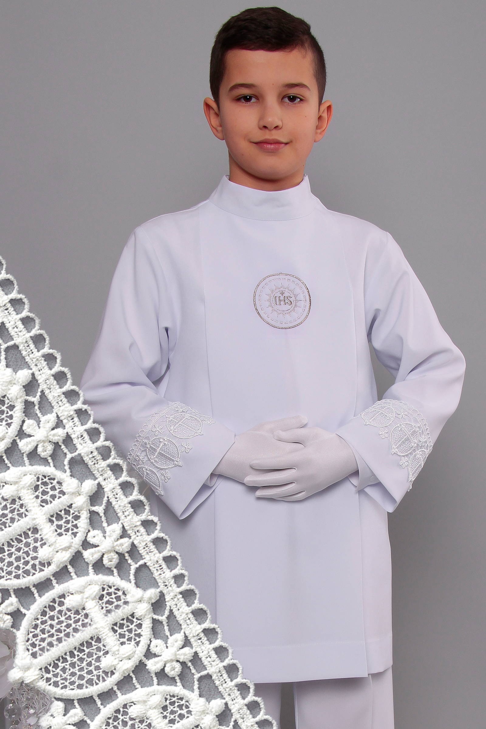 Alba komunijna z gipiurą 2g/AK2 - krótka - niestandardowy - obraz 0