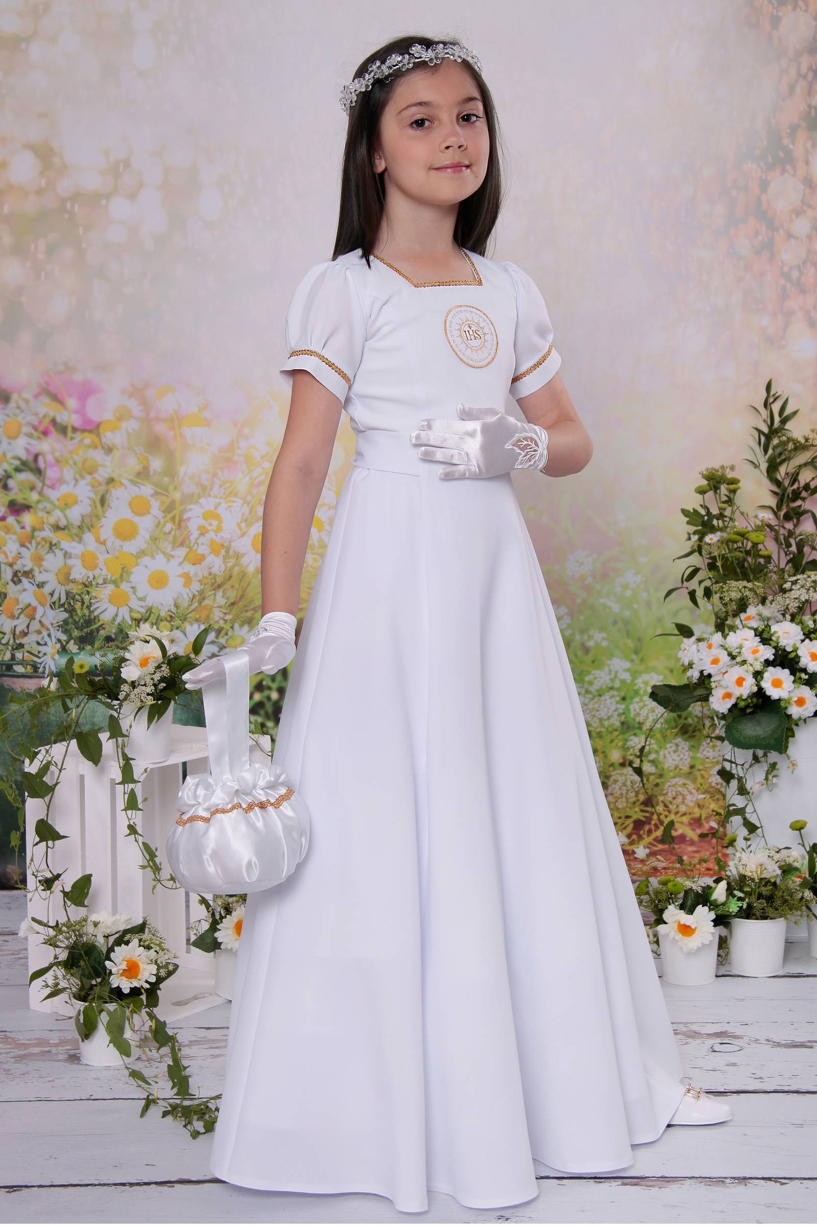 Sukienka komunijna taliowana 18/ST - obraz 5