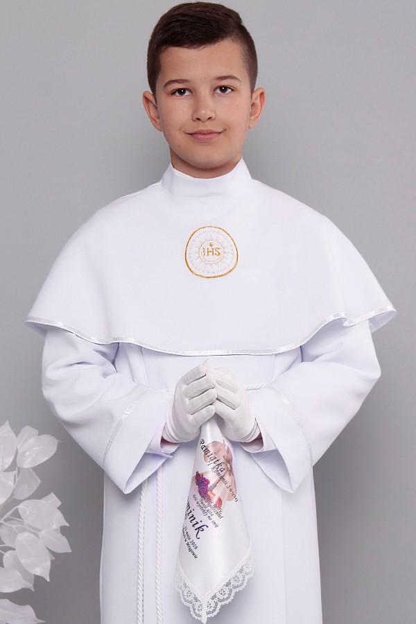 Alba komunijna 2/KK - z karczkiem i kontrafałdą - niestandardowy