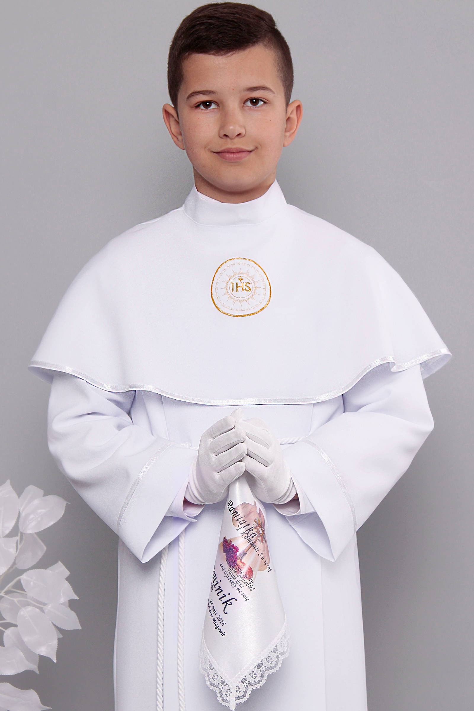 Alba komunijna 2/KK - z karczkiem i kontrafałdą - niestandardowy - obraz 0