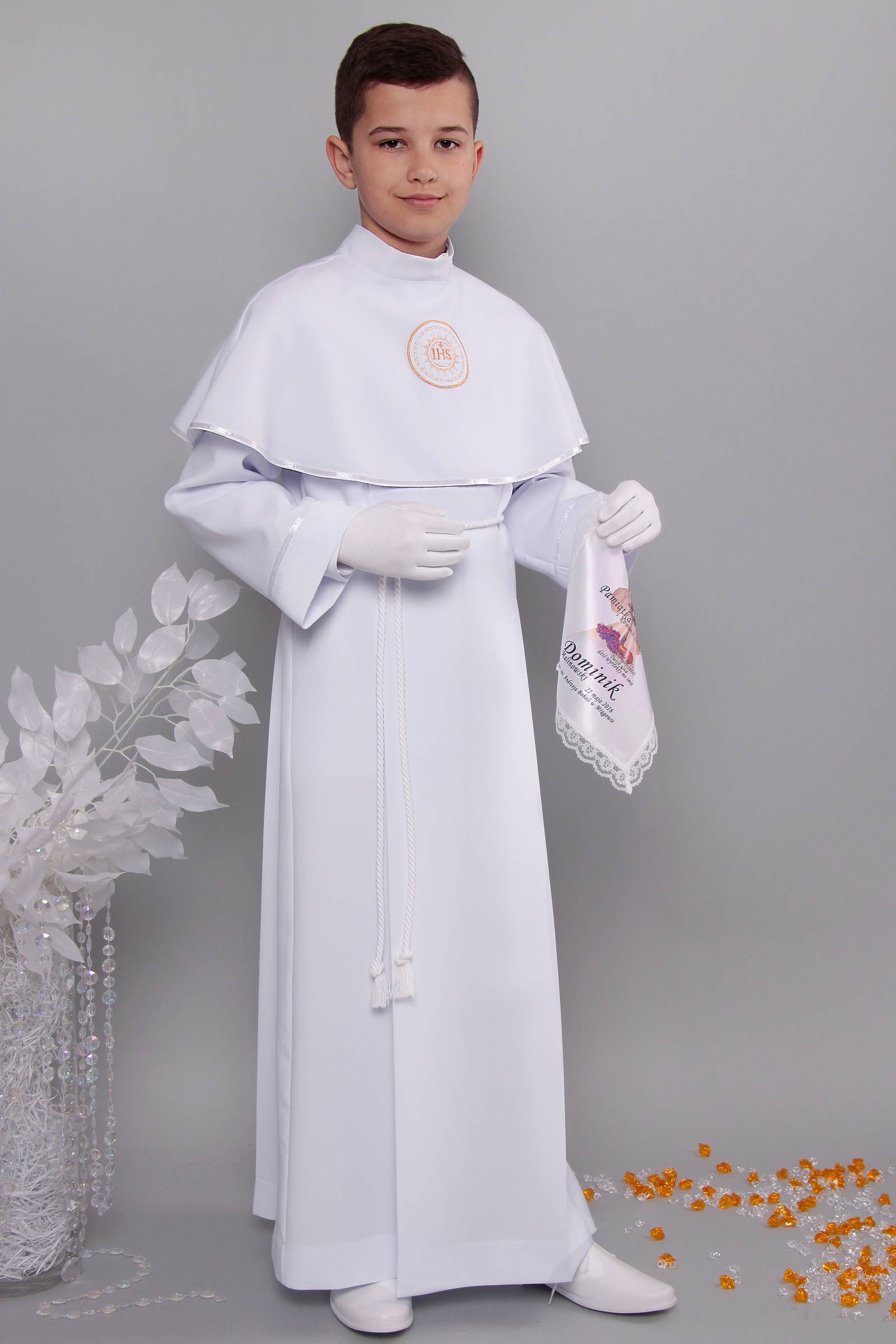 Alba komunijna 2/KK - z karczkiem i kontrafałdą - niestandardowy - obraz 3