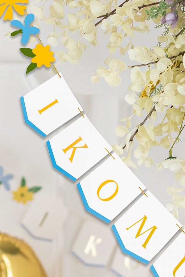 Girlanda komunijna łączka złote literki