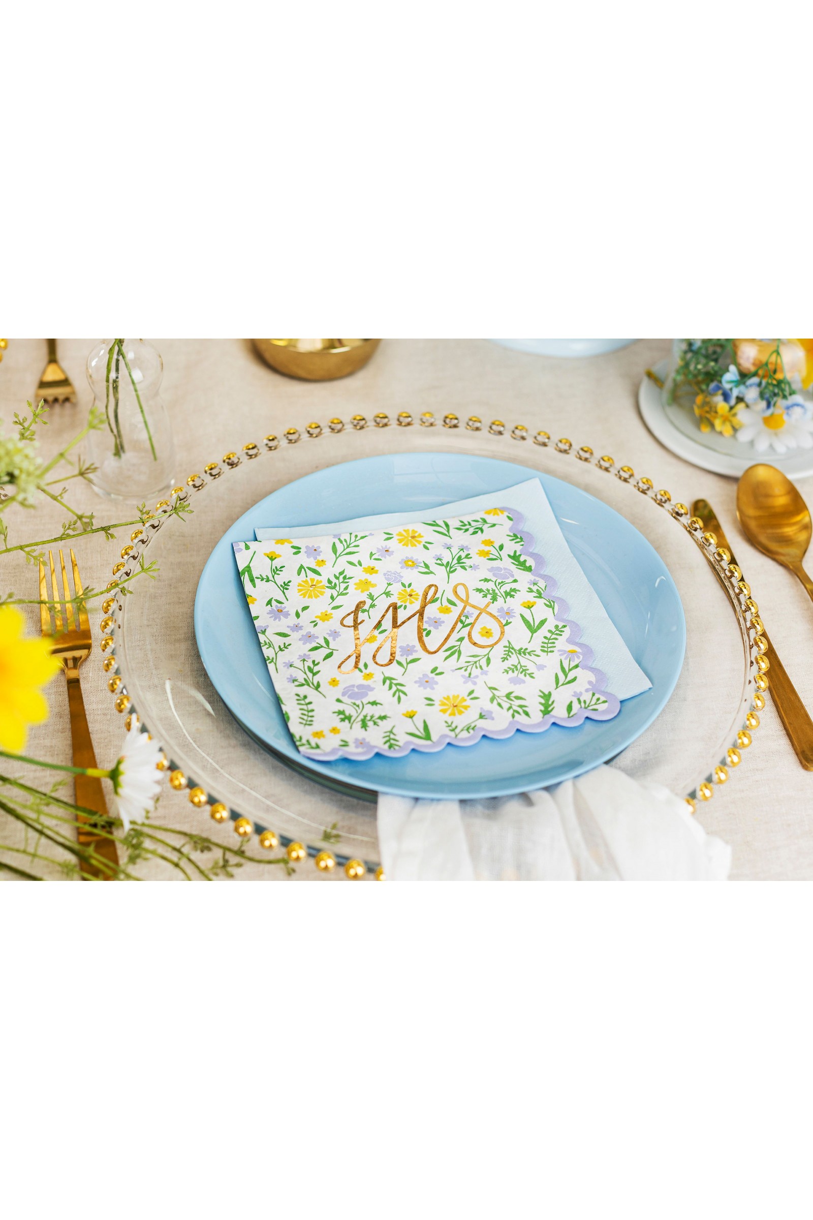 Serwetki komunijne 9 - Motyw łączka i złote Literki - obraz 2