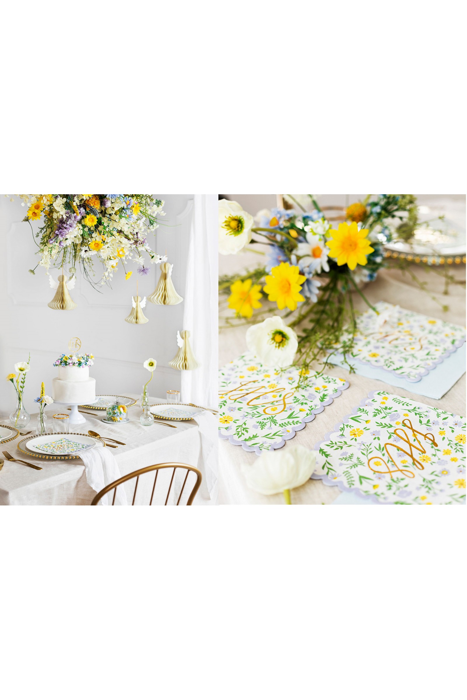 Serwetki komunijne 9 - Motyw łączka i złote Literki - obraz 3