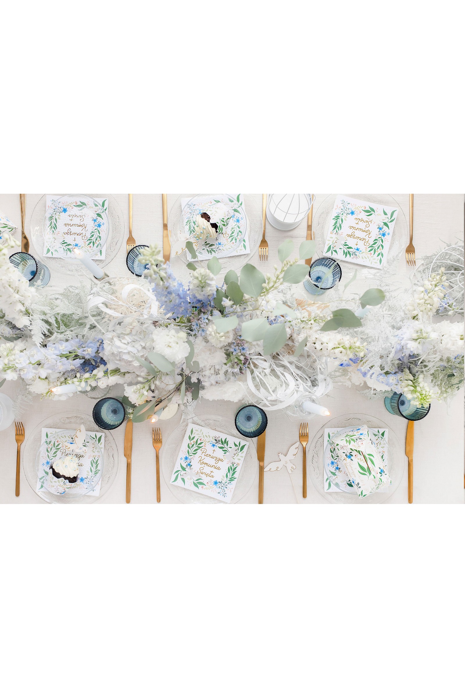 Serwetki komunijne 10 - Motyw wiosna i złote Literki - obraz 2